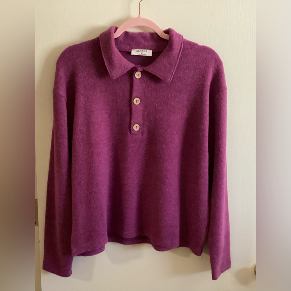 Zenana Outfitters Fuzzy Plum Sweater